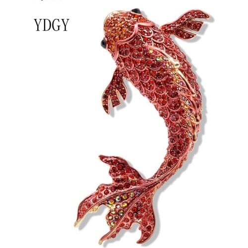 YDGY New Enamel Drop Oil Red Carp Brooch Pin Silk Scarf Button Female Jewelry Factory Direct Sale
