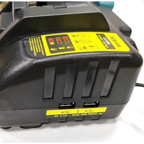 4 socket Li-Ion Battery Charger 3A Max for Dewalt 10.8V 14.4V 18V 20V 60V DCB105 DCB101 DCB102 DCB112 with Dual USB port