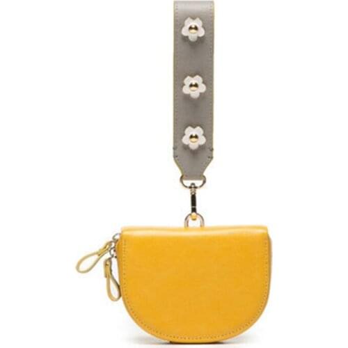 Luxury brand Flower hand moon women messenger crossbody bag mini purse pu leather girl shoulder bag clutch yellow party bag