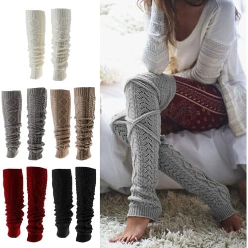 Womens Warm Winter Cable Knit Over the knee Long Boot Thigh-High Socks Leggings