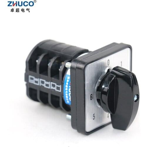 ZHUCO LW8D-10/0-6.3 10A 660V Three Poles Seven Positions Universal Cam Rotary Switch Changeover Selector Knob Switch