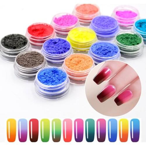 YWK 1 Bottle Thermal Pigment 1g Temperature Color Change Holographic Nail Glitter Powder Manicure Nail Art Gradient Powder