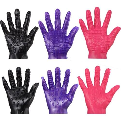 1PCS Silicone Magic Waterproof Massager Gloves Sex Erotic Masturbation Vaginal Stimulation SM Flirt Sex Toys Dildo for Couples