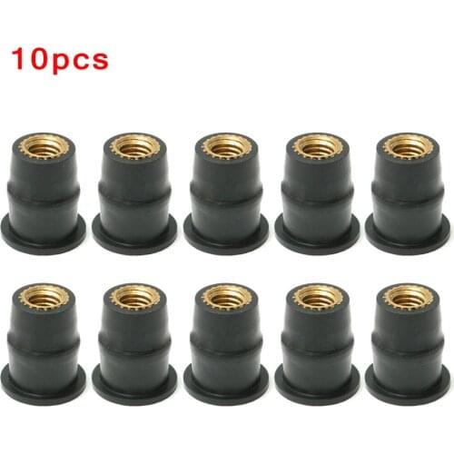 10PCS Universal M5 Rubber Nuts Motorcycle Windscreen Windshield Bolts Screws Nut Fastener For Honda Suzuki Yamaha Kawasaki