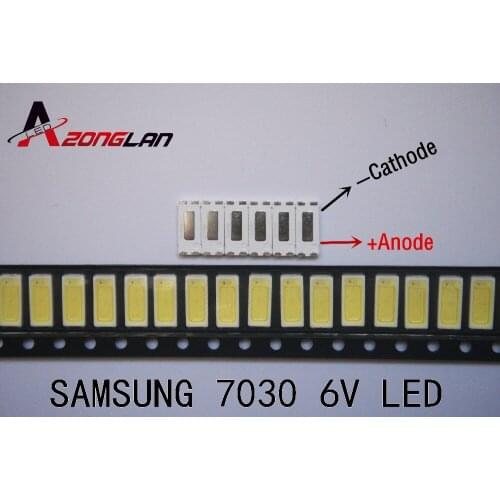 200piece/lot FOR repair Samsung tcl LCD TV LED backlight Article lamp SMD LEDs 7030 6V Cold white light emitting diode