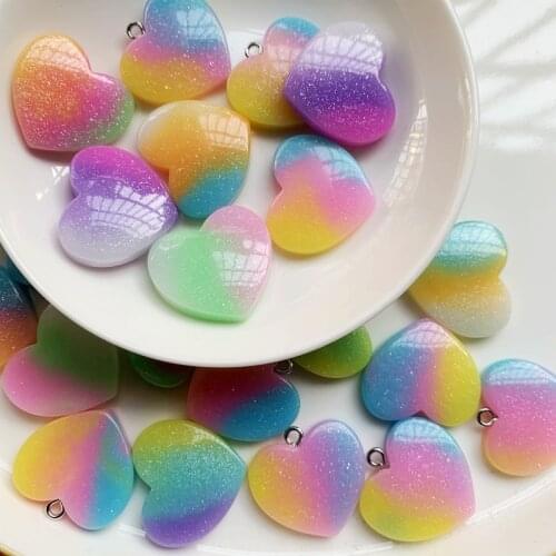 25mm*22mm irregular gradient heart shape flat back Rhinestone DIY treasure made resin craft hair clip pendant accessories