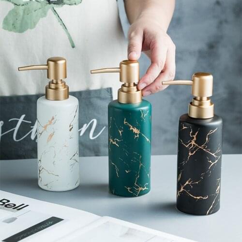250ml Ceramic Liquid Soap Dispenser Luxury Emulsion Pump Bottle Bathroom Accessories Home Decoration