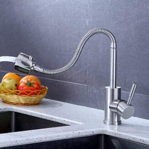 304 stainless steel kitchen sink sink two-position switch hot and cold universal shower faucet