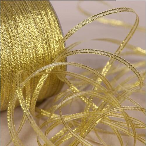 25 Yards 6mm/1cm/1.2cm Silver/Gold Silk Satin Ribbon Party Home Wedding Decoration Gift Wrapping Christmas New Year DIY Tools
