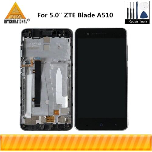 Axisinternational 5.0" For ZTE Blade A510 LCD Display Screen+Touch Panel Digitizer With Frame For ZTE Blade A510 Display LCD
