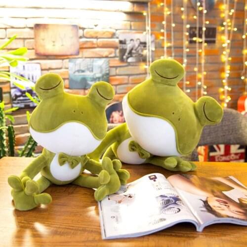 Free Shipping 50cm 60cm Cartoon Cute Toy Frog Plush Toys Soft Boy Doll Frog Soft Plush Pillow For Children Birthday Gift Manner