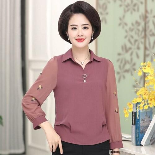 Blusas mujer de moda 2021 women blouses Long sleeve Chiffon embroidery blouse women shirts womens tops and blouses