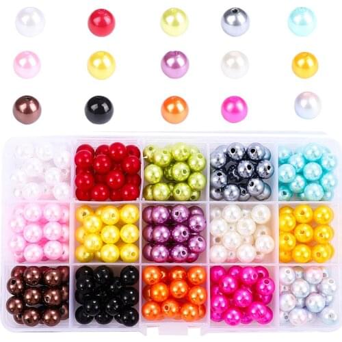 Mixed Color ABS Imitation Pearl Beads Jewelry Making Supplies Kit Beading Cord Wire Clasps Set DIY Handcraft Earrings Bracelet
