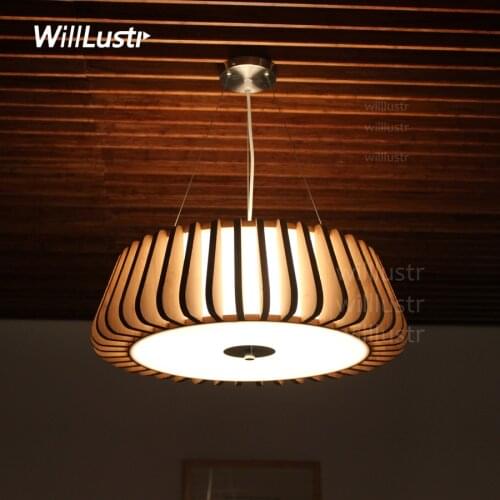 Willlustr bamboo pendant lamp wood suspension light modern designer cake lighting pastoral hotel restaurant nordic mall