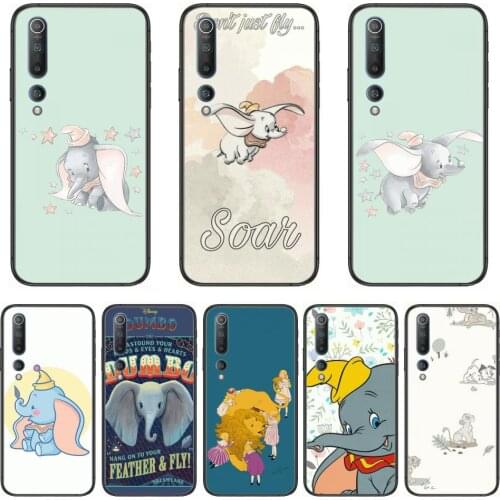 Disney Dumbo Phone Case For xiaomi mi11 5g 10 liti Ultra 9Pro SE 3 8 Note Anime Black Cover Silicone Back Pretty tpu