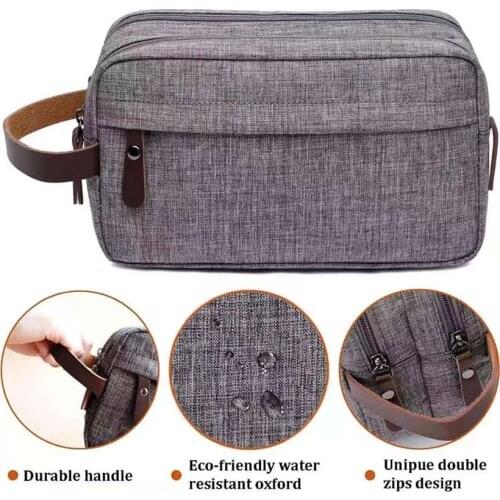 Mens Wash Cosmetic Bag Large Capacity Travel Waterproof Nylon Portable Makeup Storage Bag Zipper Pouch Organizer Box Handbag