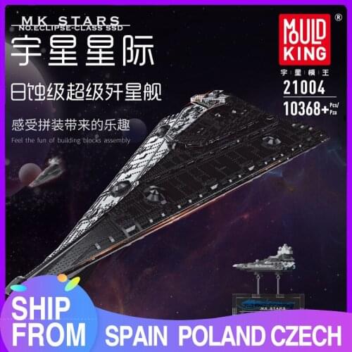 Mould King 21004 Star Toys MOC Eclipse-Class Dreadnought With Full Interior Warship Building Blocks Bricks Kids Birthday Gifts