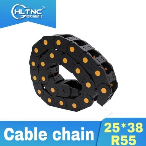Good quality 25*38 R55 CNC Plastic cable drag chains cable carrier Towline for CNC Router Machine Tools 1 meter Open CNC
