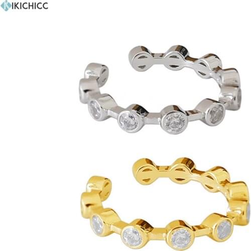 Kikichicc 925 Sterling Silver Crytsal CZ Resizable Ring Women Adjustable Luxury Rock Punk Special Party Wedding Jewelry