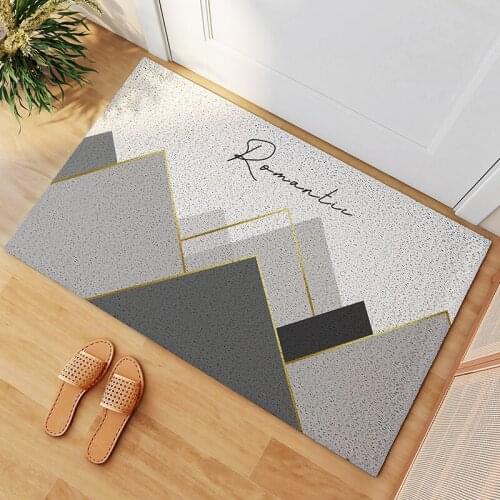 Geometric Design Home Door Mat Kitchen Bath Hallway Living Room Carpet PVC Anti-slip Mat Custom Indoor Outdoor Entrance Doormat