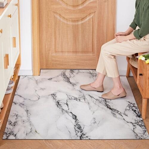 PU Material Marble Porch Entry Floor Mat Living Room Anti-slip Carpet Bath Mat Bedroom Kitchen Rug Welcome Mats For Front Door