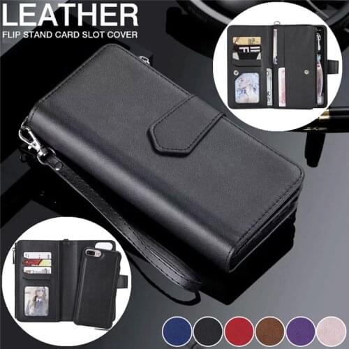 Leather Purse Phone Case for iPhone SE 2020 8 7 6 6S Plus 5 5S Zipper Wallet Card Cover for iPhone 12 11 Pro XS Max XR X Coque