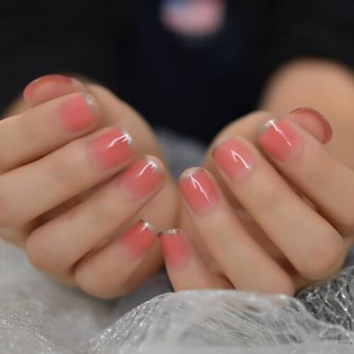 Red fadeing France Nails Charms Fingernails Supplises For Professional Short-Medium Full Cover Nails Flase Nails EchiQ