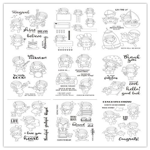 Boy and girl Transparent Klare stempel und schneiden stirbt DIY Silikon Dichtungen Scrapbooking/Karte, Der/Fotoalbum Dekoration