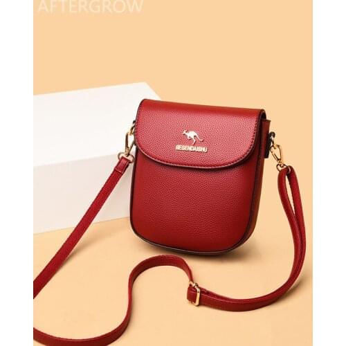 Small Solid Color Pu Leather Crossbody Bag 2021 Womens Brand Designer Purses and Handbags Ladies Simple Flap Shoulder Side Bag