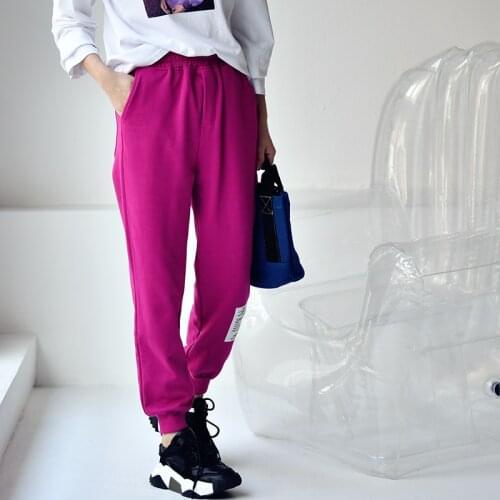 MICOCO K9291C Korean version of fashion paste comfortable elastic waist leisure sports leg pants