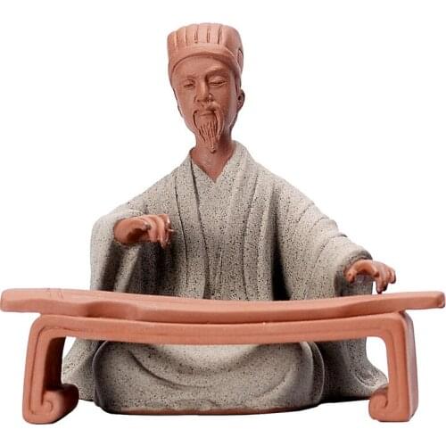 Micro Landscape Decoration Chinese Zen Historical Figures Poetry and Painting Ceramic Garden Pot Bonsai Gardening Accessories