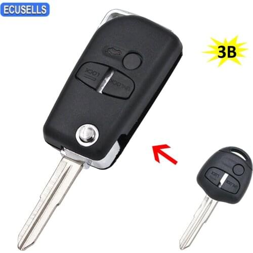 Modified 3 Button Folding Flip Remote Car Key Shell Case For Mitsubishi Pajero Sport Outlander Grandis ASX MIT11 Right Blade
