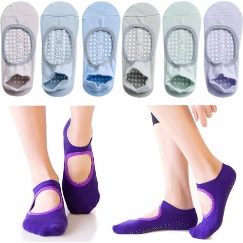 New 1 Pair Women Yoga Socks Non-slip Gym Dancing Breathable Fitness Sports Cotton Socks Invisible Silicone Non-slip Socks