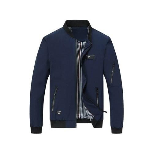 Autumn Mens Jacket Stand Collar Windbreaker Male Blue Baseball Jackets Casual Thin High Quality Size M-4XL,PA072