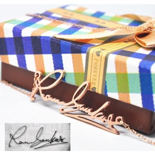 Signature Nameplate Necklace Personalized Name Necklace colar nome nome collana collier