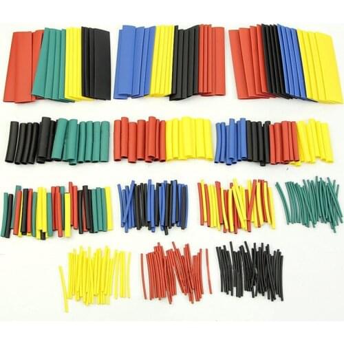 Polyolefin 328Pcs/lot 8 Sizes Tubing Wrap Sleeve Assorted Heat Shrink Tube 5 Colors