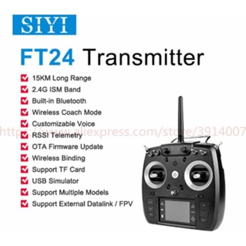 SIYI FT24 remote control 2.4GHz 12CH 15KM Transmitter for External R9M/TBS Multi-protocol RF System w/ FR/FR Mini OTA Receiver