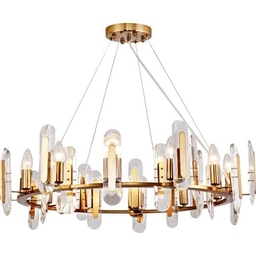Postmodern light luxury crystal chandelier simple living room model room bedroom dining room lighting