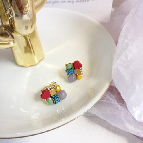 S925 needle exquisite candy colorul earrings temperament female earrings women jewelry girt students gift