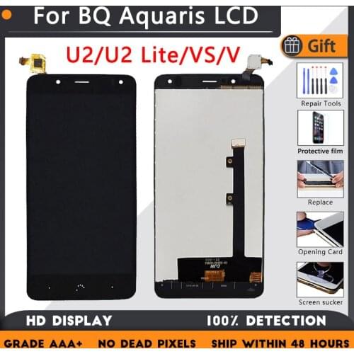 5.2'For BQ Aquaris V VS LCD screen assembly touch glass,For BQ Aquaris U2 U2 Lite With repair parts LCD Display Black white