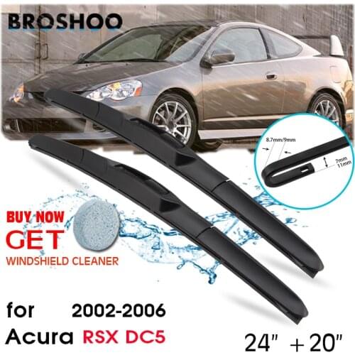 Car Wiper Blade Front Window Windscreen Windshield Wipers Blades J Hook Auto Accessories For Acura RSX DC5 24"+20" 2002-2006