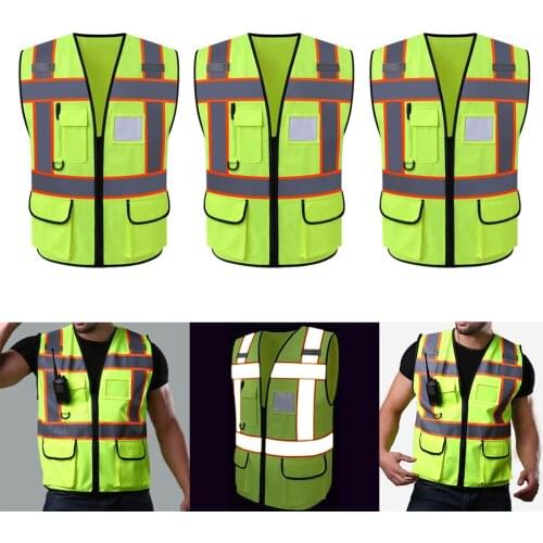 High Visibility Reflective Safety Vest with Reflective Strips, Made from Breathable and Neon Fabric - Universal