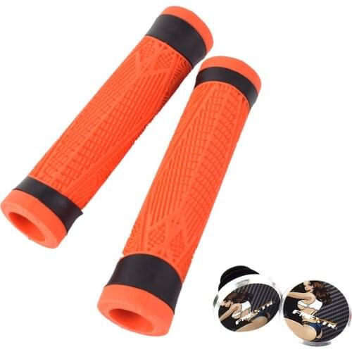 Bicycle Anti-Skid Handlebar Rubber Rubber Mountain Bike Bicycle Cycling Handlebar Hand Grips Lock-Up Grey Black Red White 1 Pair
