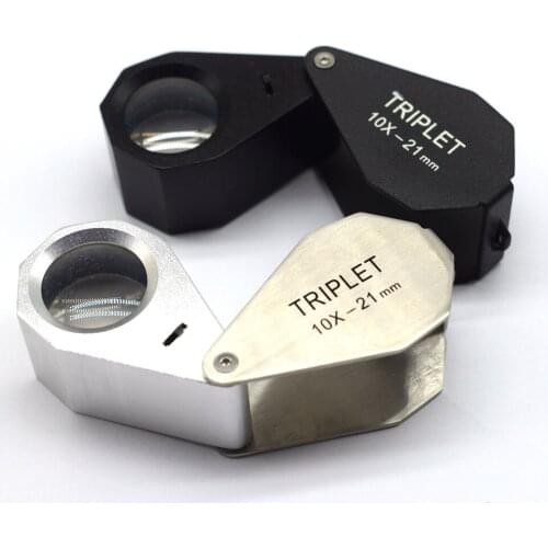 Jewelry Magnifier 10X 21 MM Glass Magnifying Loupe Len Jeweler Eye Jewelry Loupe With LED Light
