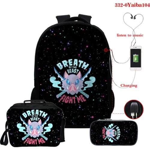 Kimetsu No Yaiba Anime Backpack Funny Harajuku Backpacks Trending Teen Bag Shopping 3D Print Mens Womens Bags Kimetsu No Yaiba