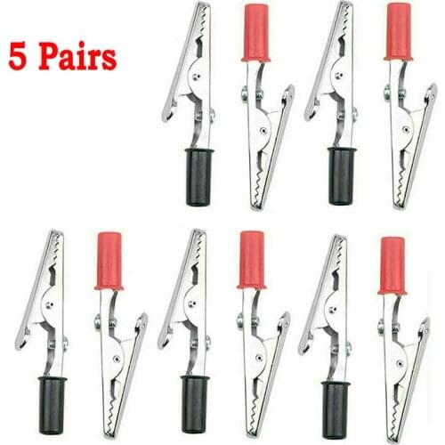 5 Pairs Alligator Clips 51mm Electrical Testing Crocodile Clip Probe 5A clips pinzas coche pinzas cocodrilo klemy do akumulatora