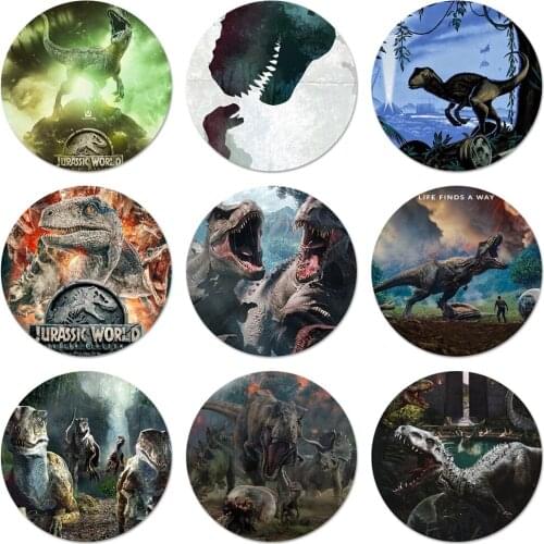 World Jurassic Park Icons Pins Badge Decoration Brooches Metal Badges For Clothes Backpack Decoration