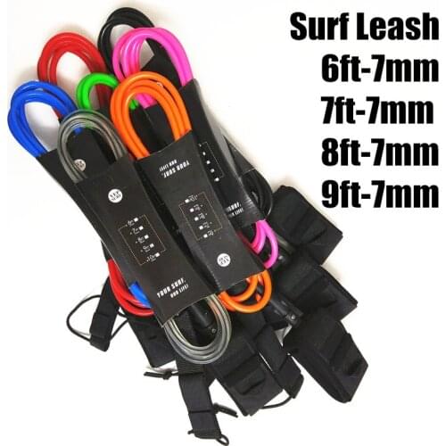 1pc Surfboards Leash 6ft,7ft,8ft,9ft 7mm Length Sports Surfboard Leash Surf Leash Laisse Surf water sport