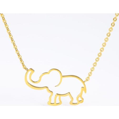Stainless Steel Necklace For Women Lovers Origami Cute Elephant Design Fashion Charming Chain For Kids Necklace Choker Pendants