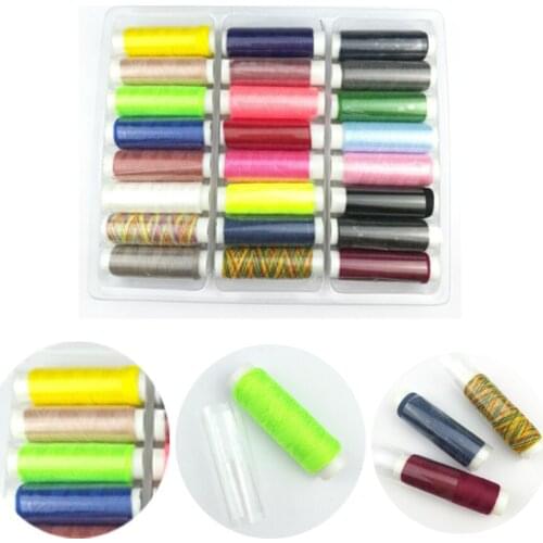 24/39/lot Mixed Color Polyester cotton sewing Thread Box Set DIY Sewing Kit For Hand Machine Needles Set Sewing tools Kit